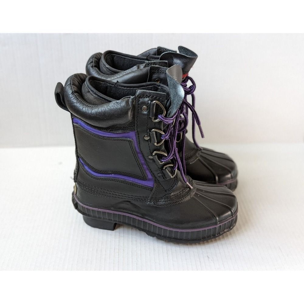 Panda Thermolite Insulated Winter Boots YouSz 6 Black Purple